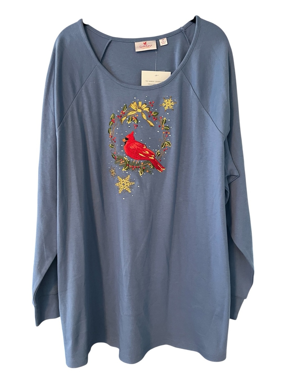 The Quacker Factory Cardinal Long Sleeve Top Size 3 XL NWT